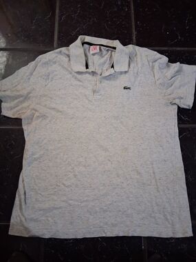 Lacoste L!VE Light Heather Gray Polo with Black Trim